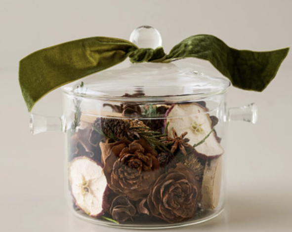 Decorative jar with dried natural elements perfect for a fall simmer pot.