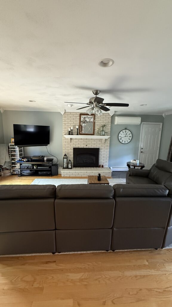 Cozy living room with fireplace