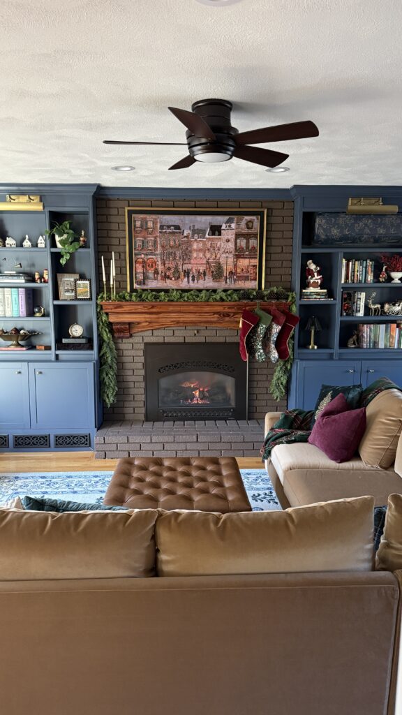Cozy living room with festive decorations