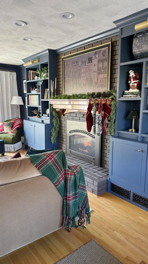 Cozy living room with festive decor