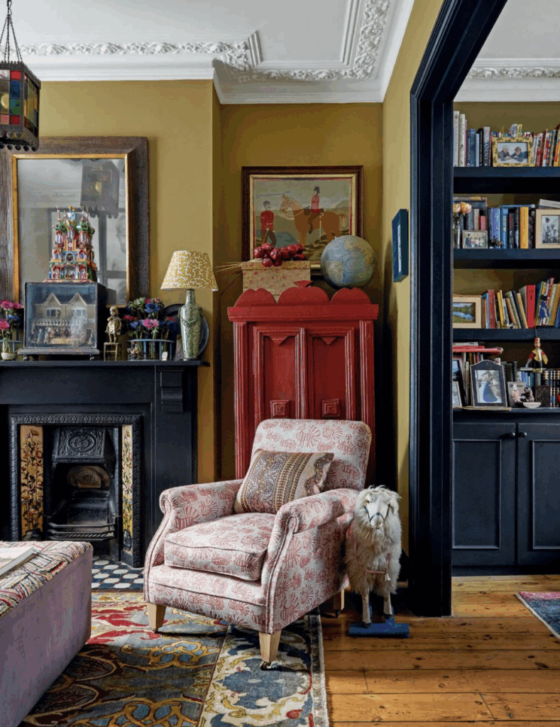 Cozy living room with eclectic decor