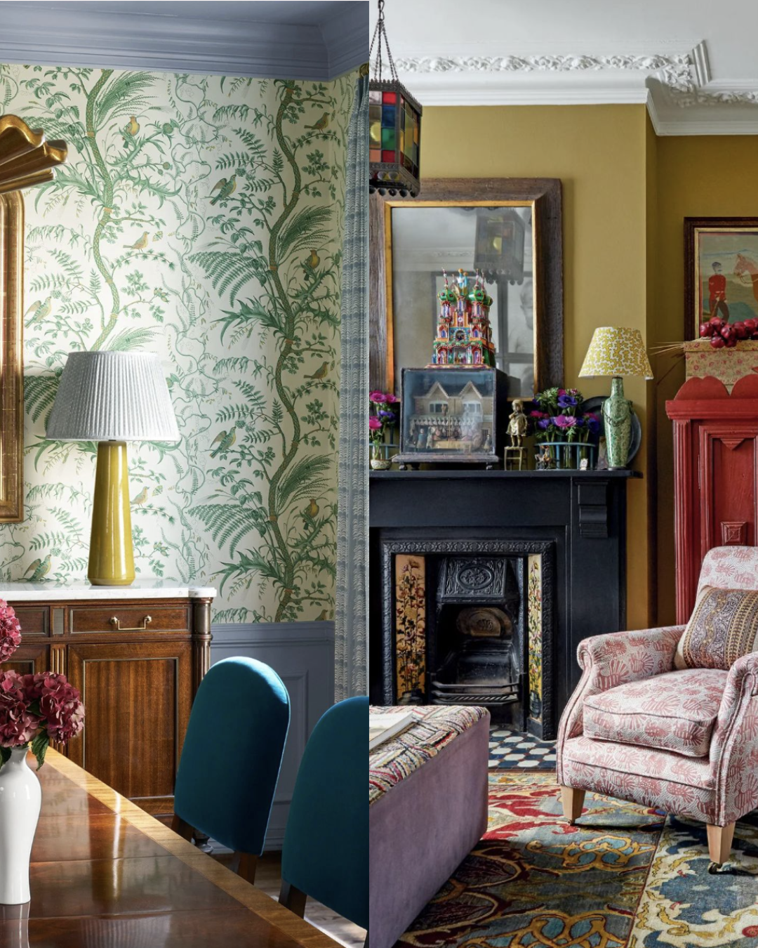 Elegant interior with contrasting styles