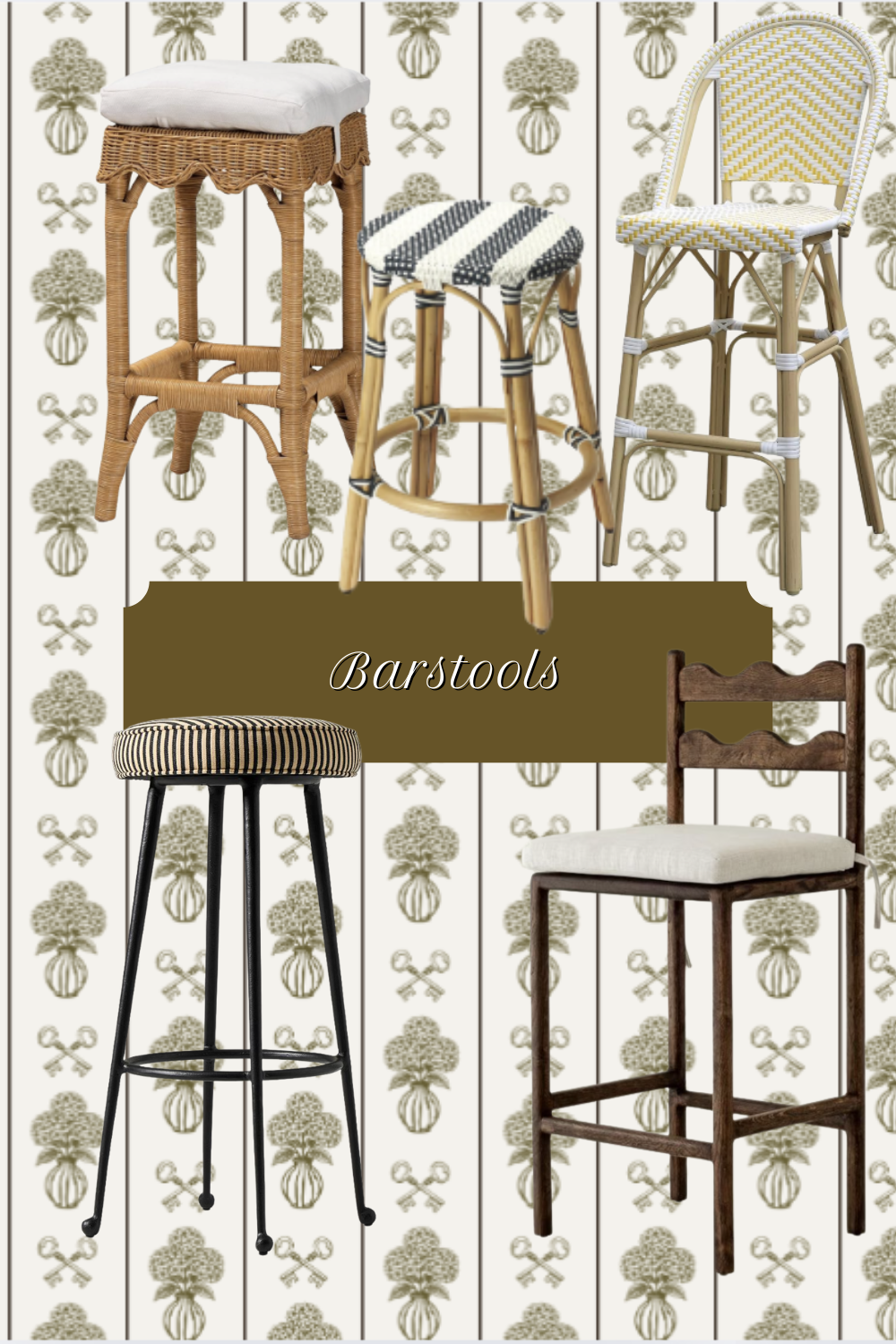 Various stylish barstools on display