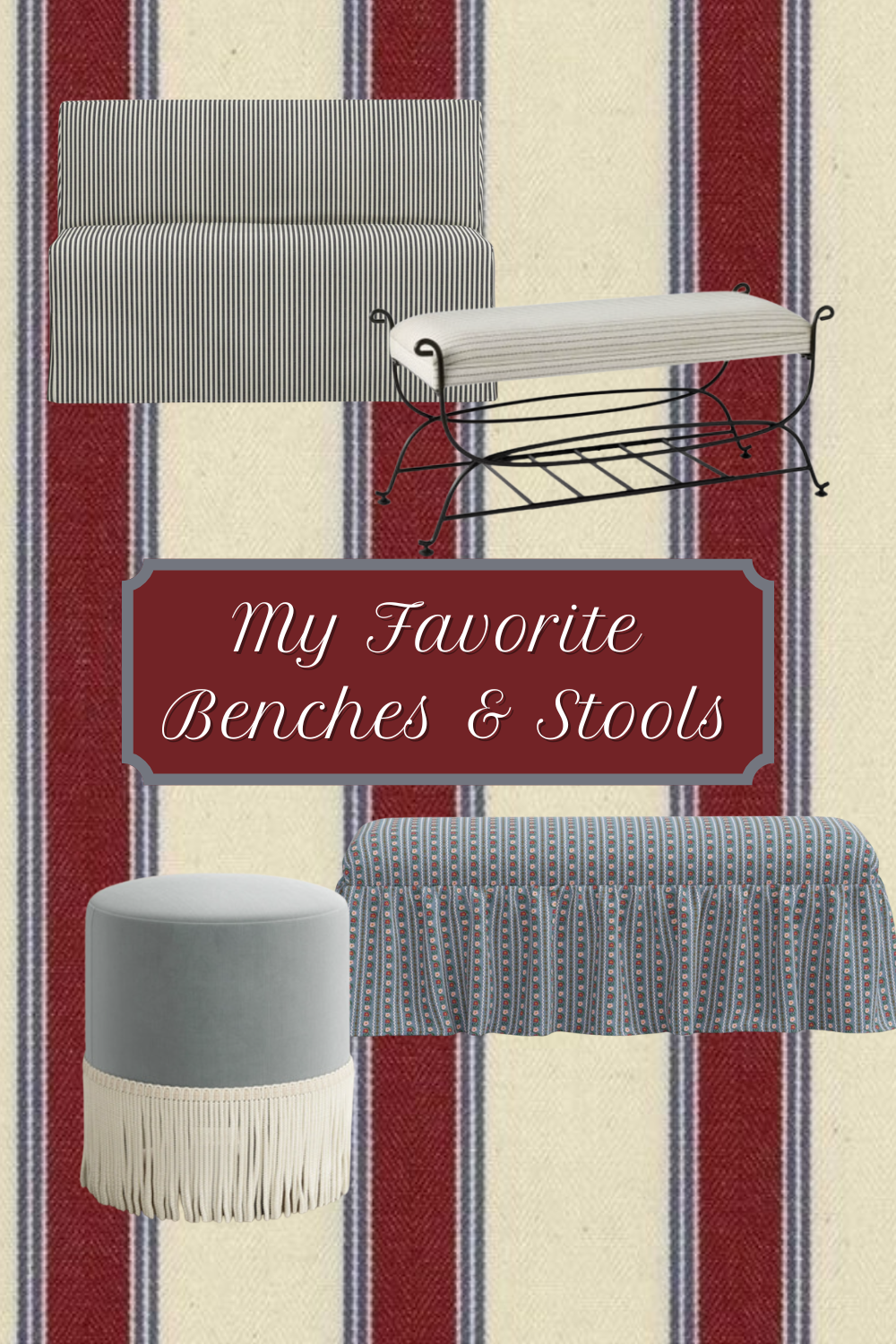 Collection of benches and stools