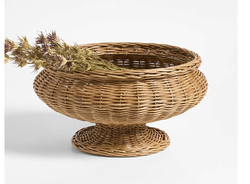Woven basket with dried flowers