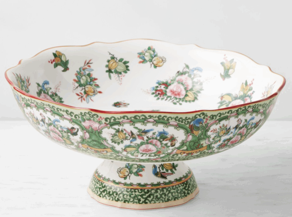 Decorative floral porcelain bowl