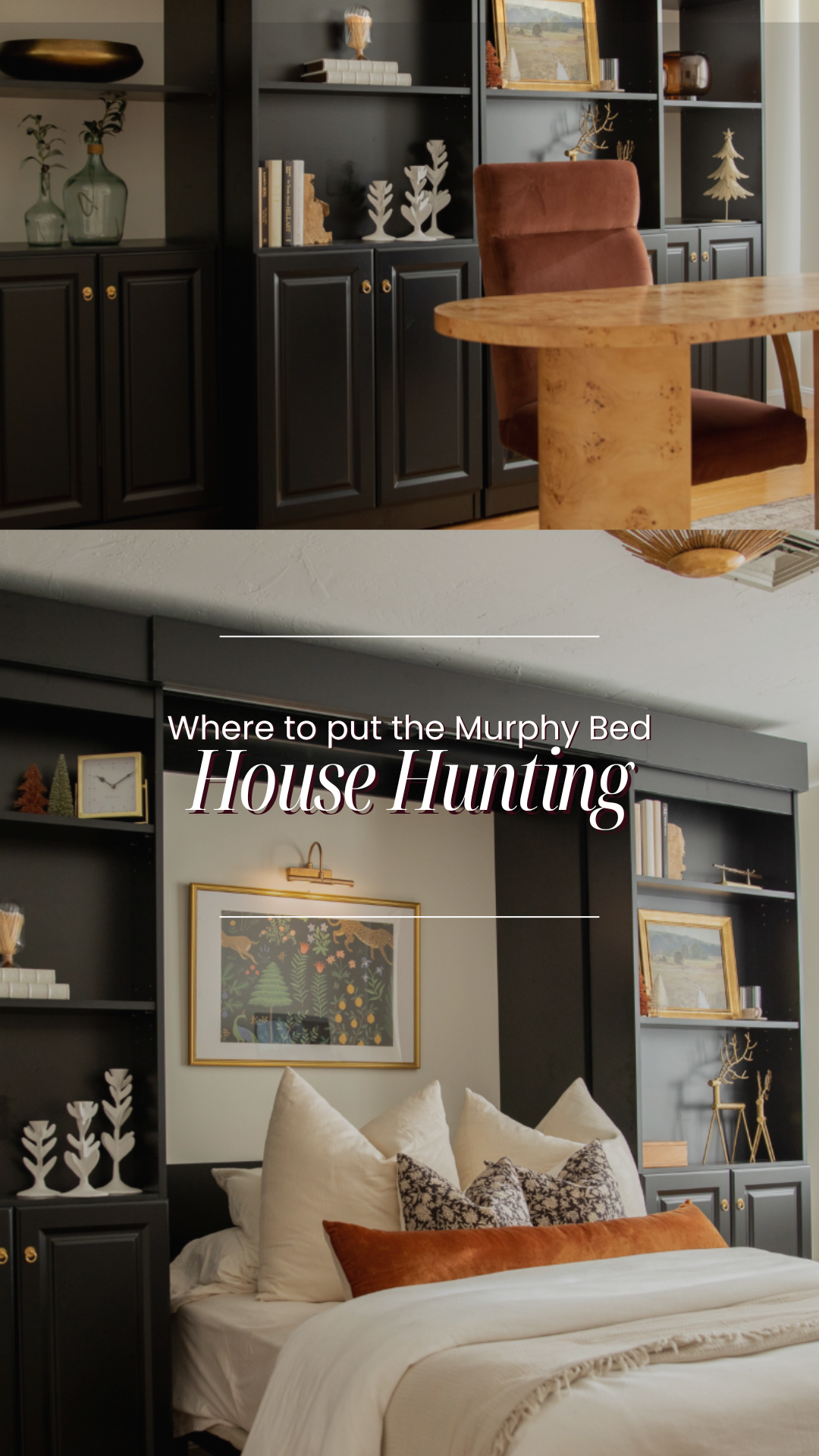 Stylish home office and bedroom setup with a Murphy Bed