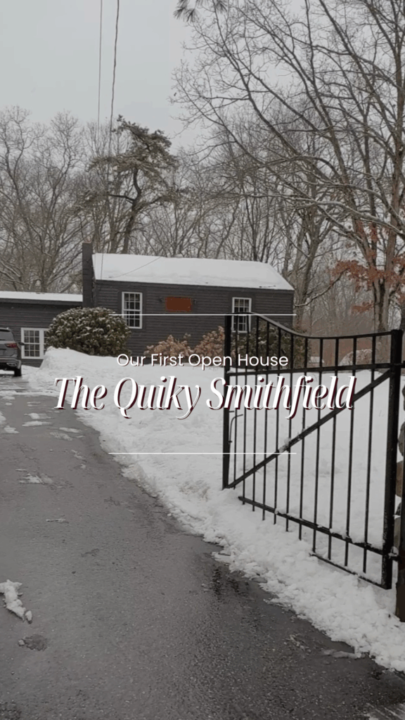 Snowy open house for house hunting with a murphy bed