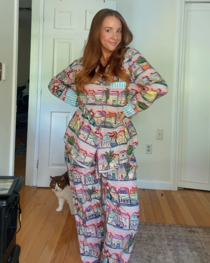 Printfresh spice village matching pajama set long pants whimsical print cozy summer pajamas best matching pajama set