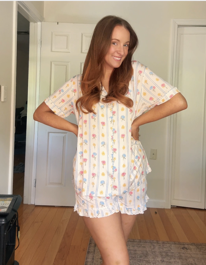 In My Jammers garden floral matching pajama set soft cozy summer pajamas cute matching pj set loungewear