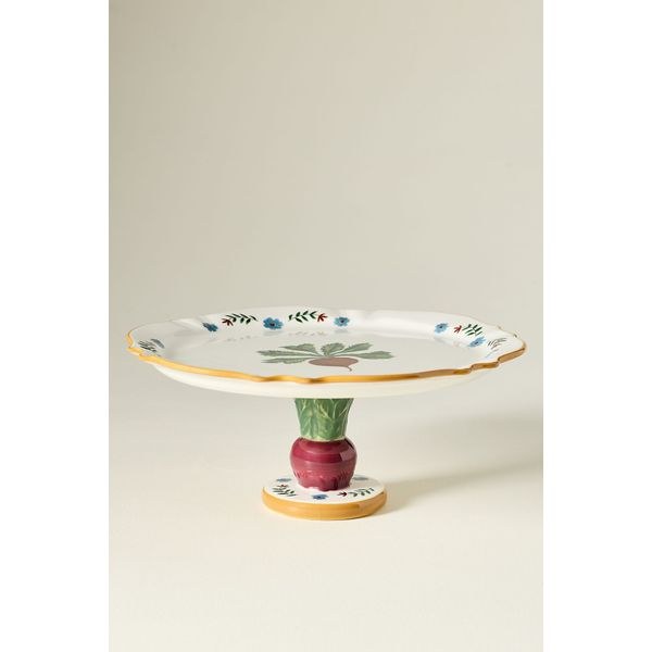 Anthropologie Alana stoneware radish cake stand