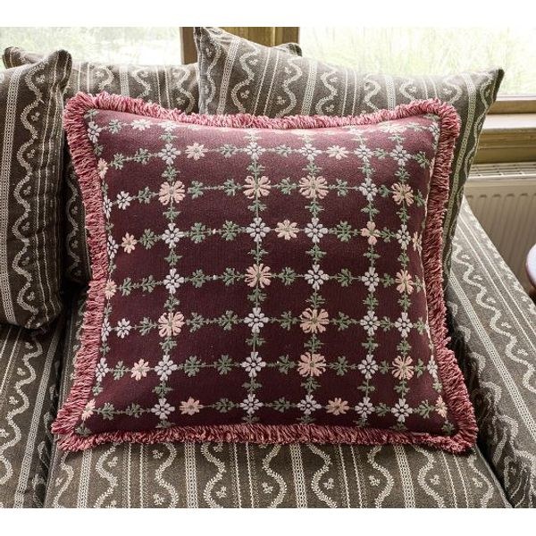 Greenrow Gretel floral woven pillow cover