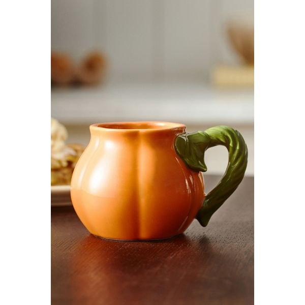 Anthropologie Sorrella stoneware pumpkin mug