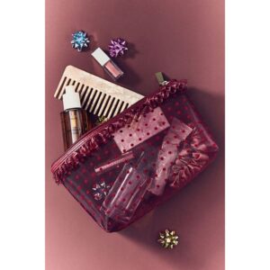 Anthropologie Flocked Dot Mesh Pouch, a gift for her from the Home with Em gift guide