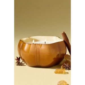 Capri Blue Spiced Amber Glass Decorator Candle