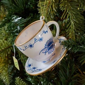 Glass Teacup Ornament, cozy Christmas decor from Home with Em