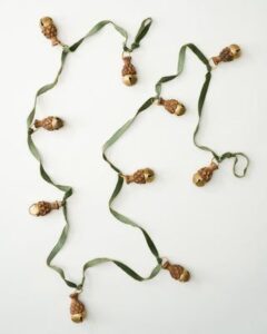 Magnolia Acorn Jingle Bell Velvet Garland, cozy Christmas decor from Home with Em