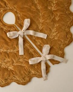 Magnolia Amber Embroidered Velvet Tree Skirt, cozy Christmas decor from Home with Em