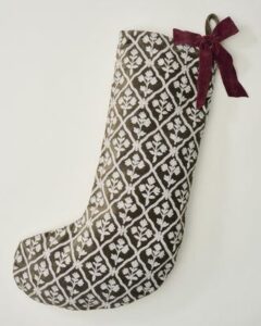 Magnolia Crewel Embroidered Floral Stocking, cozy Christmas decor from Home with Em