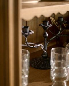 Magnolia Gracie Forged Candelabra, cozy Christmas decor from Home with Em
