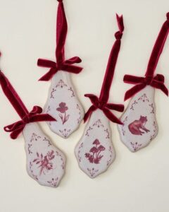 Magnolia Heirloom Noel Tile Ornaments, cozy Christmas decor from Home with Em