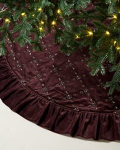Magnolia Noella Beaded Velvet Tree Skirt, cozy Christmas decor from Home with Em