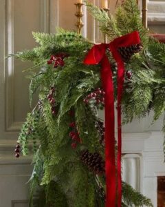 Magnolia Red Berry Pine Garland, cozy Christmas decor from Home with Em