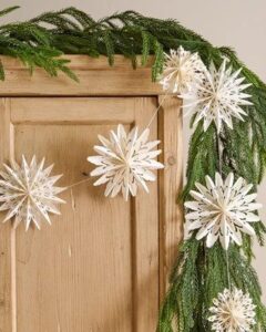 Magnolia Whimsical Snowflake Garland, cozy Christmas decor from Home with Em