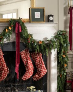 McGee & Co Orange and Eucalyptus Garland, cozy Christmas decor from Home with Em