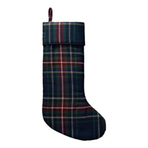 McGee & Co Tartan Linen Stocking, cozy Christmas decor from Home with Em