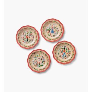 Rifle Paper Co Melamine Christmas Dessert Plates, cozy Christmas decor from Home with Em