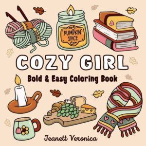 Cozy Girl Coloring Book, a cozy gift for homebodies from the Home with Em gift guide