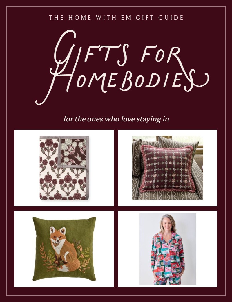 Gifts for Homebodies gift guide from Home with Em