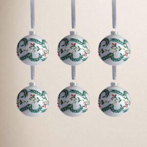 Glass Bauble Ornaments, Set of 6, cozy Christmas decor from Home with Em