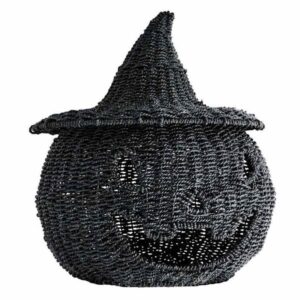 Happy Haunting Seagrass & Metal Pumpkin