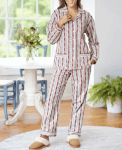 Lanz Flannel Pajama Set, a cozy gift for homebodies from the Home with Em gift guide