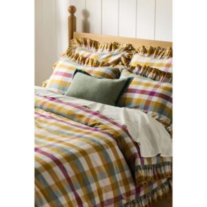 Martha 100% Cotton Striped Ruffled-Edge Duvet