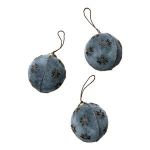 McGee & Co. Embroidered Velvet Baubles, Set of 3, Christmas gift wrapping idea from Home with Em