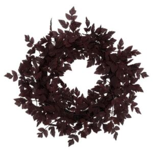 My Texas House Halloween Layered Foliage Wreath, Plum, 24"