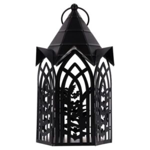 My Texas House Halloween Metal Gothic Lantern Tabletop Decoration, Bla