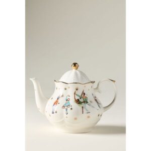 New York City Ballet Stoneware Teapot, cozy Christmas decor from Home with Em