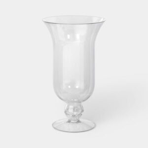 Tall Glass Footed Vase Blown