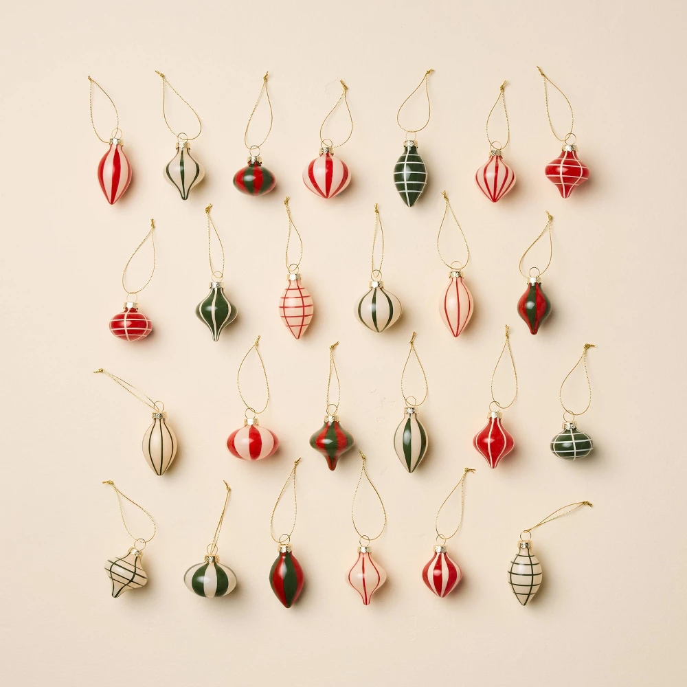 Hearth & Hand 25 Pack Mini Painted Glass Ornament Set from Target
