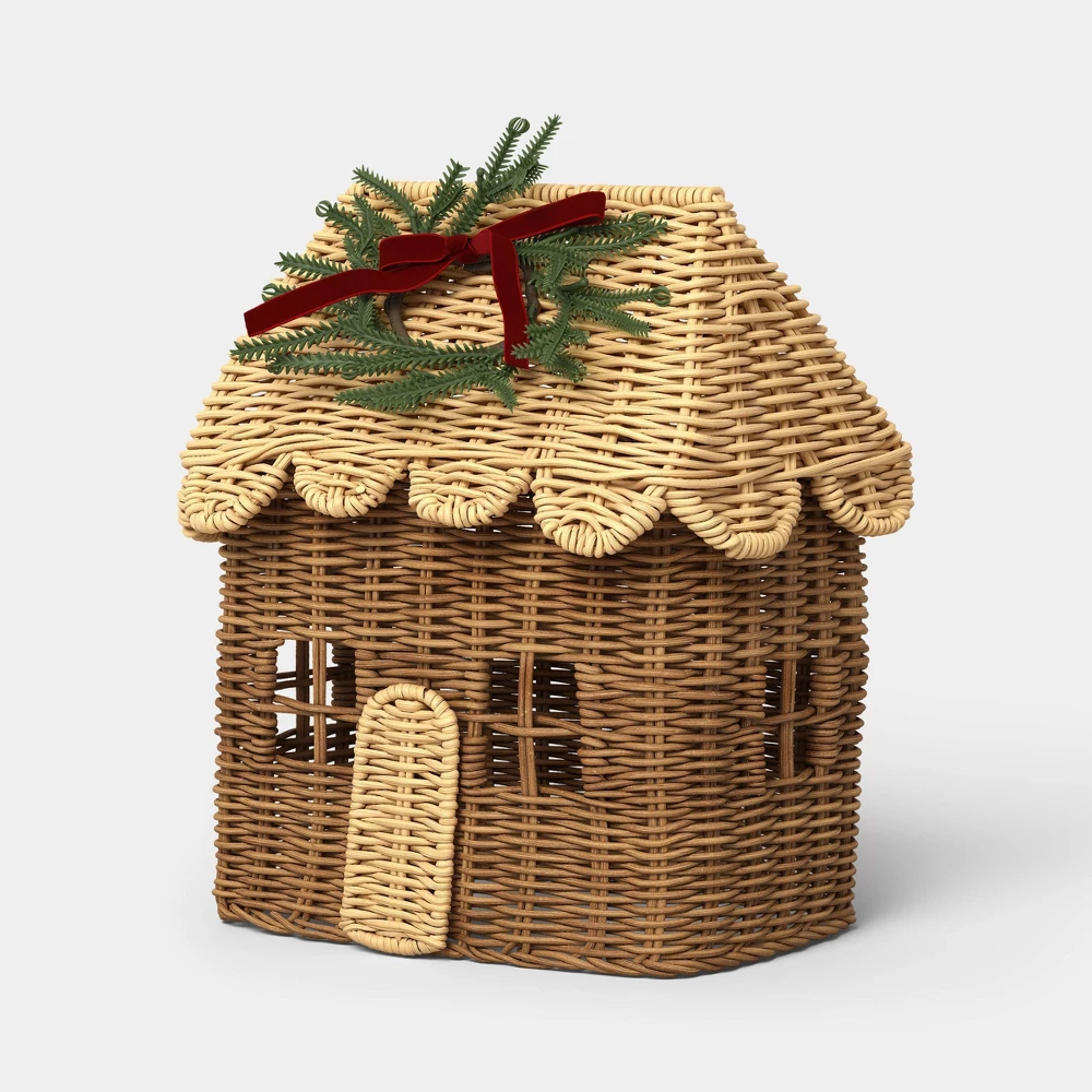 Large Scalloped Woven Christmas House from Target