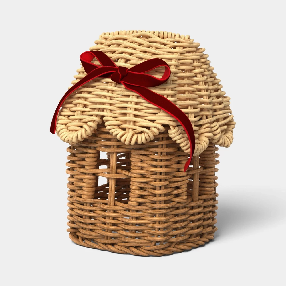 Small Scalloped Woven Christmas House from Target
