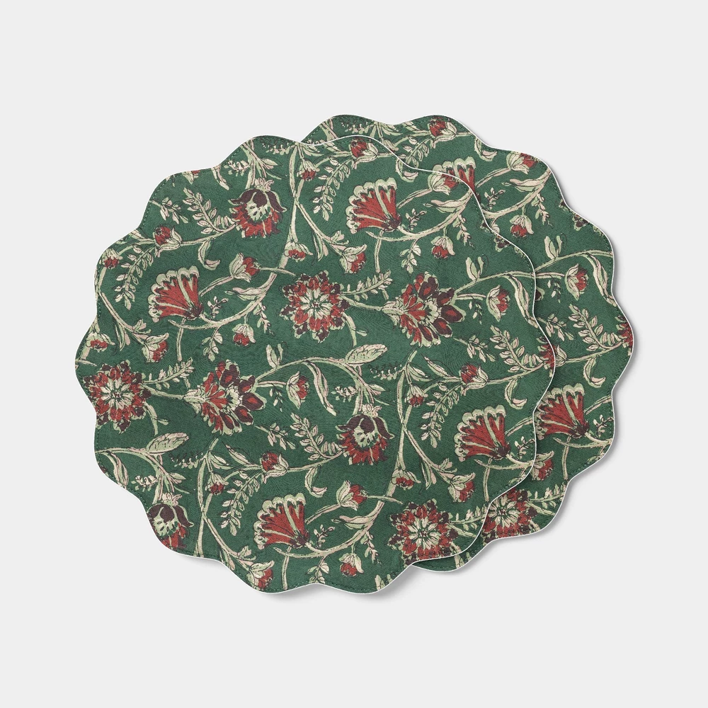 Threshold 2 Pack Holiday Floral Reversible Chargers from Target