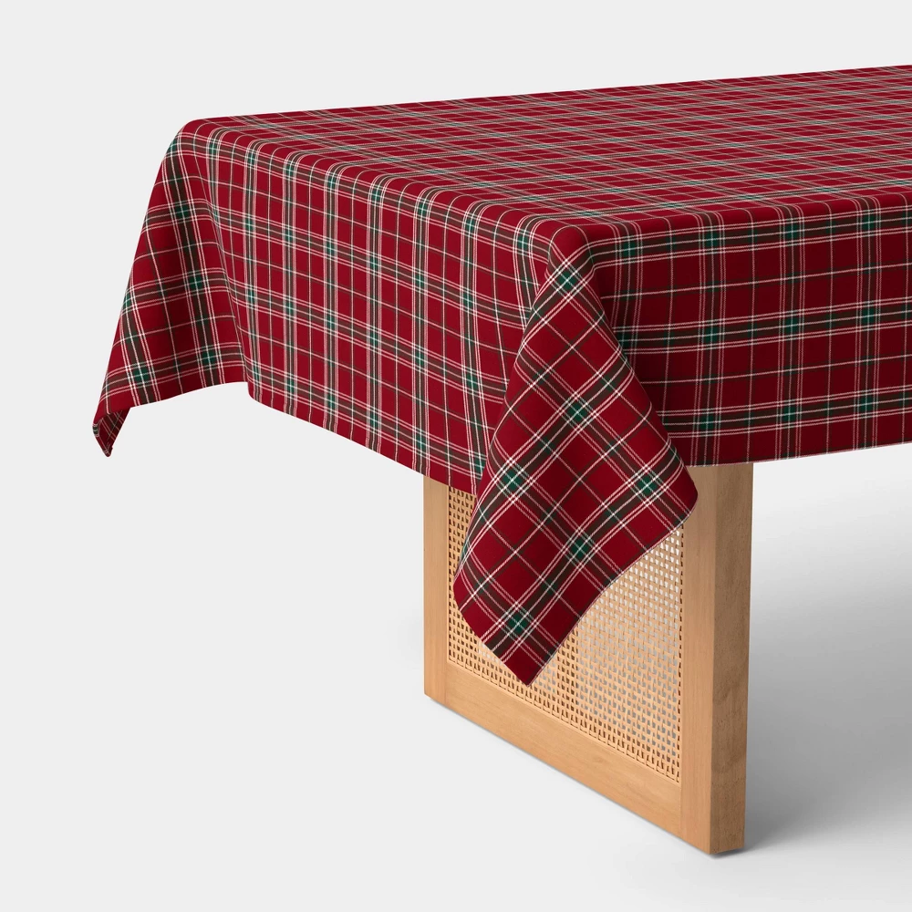 Threshold 104 x 60 Red Plaid Tablecloth from Target