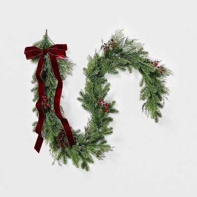 Threshold x Studio McGee 72 inch Green and Red Berry Garland from Target