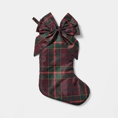 Threshold x Studio McGee Red Plaid Bow Stocking from Target