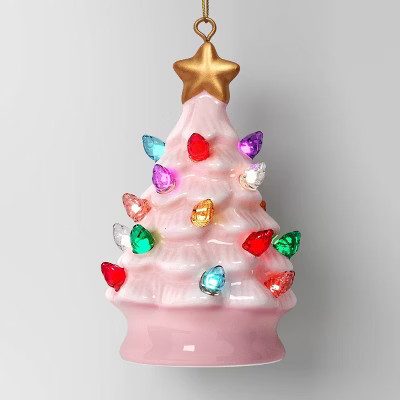 Wondershop Light Up Pink Ceramic Tree Ornament from Target